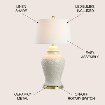 Naiyou 29.5" Ceramic Classic Traditional LED Lamp Table Lamp - JONATHAN Y